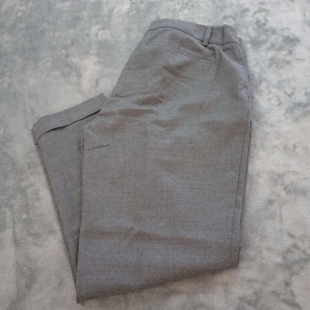 Eileen Fisher Dress Pants Women‎ 12 Gray Cuffed Straight Leg Office Work Capsule